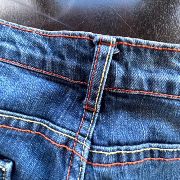 True Grit Boutique denim jeans copper button red yellow top stitching size 31 - Picture 10 of 16